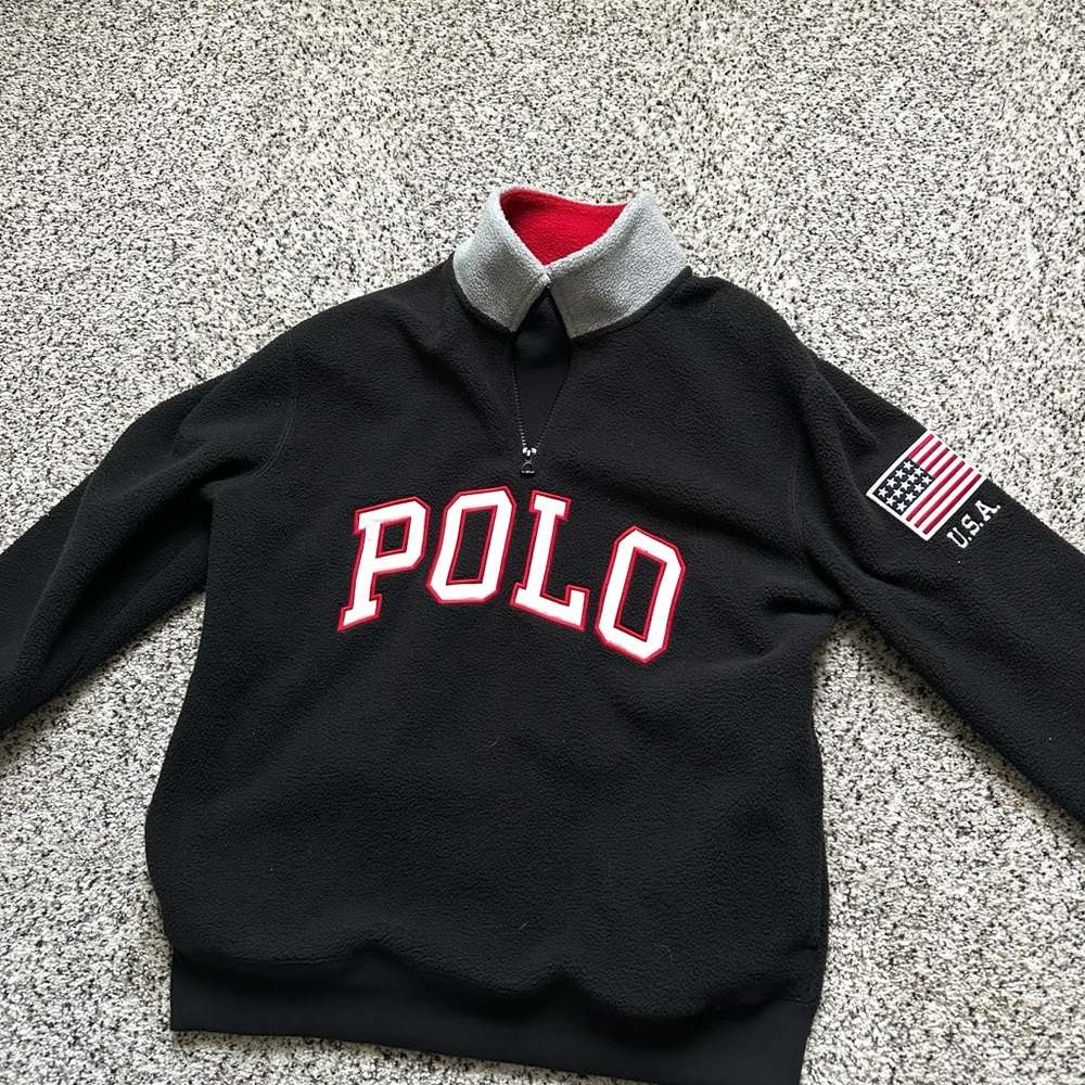 Polo Black Fleece Pullover